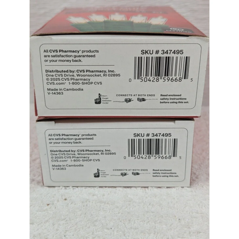 Christmas - Merry Brite - 70 Count - Mini Lights - Clear Bulb/Green Wire -2 Pack